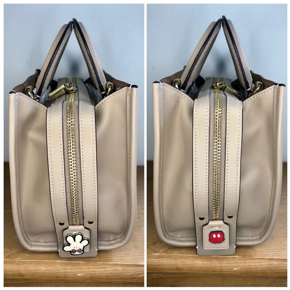 Disney X Coach Rogue 25 In Signature Canvas With Patches Sand Taupe - Picture 5 of 12